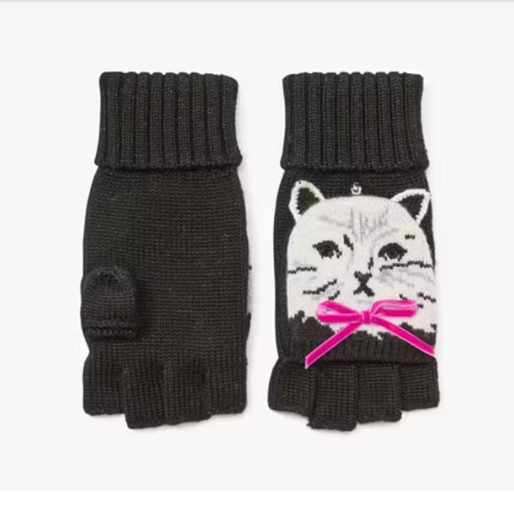 kate spade Pretty Kitty Pop Top Mittens NWT - Picture 3 of 4